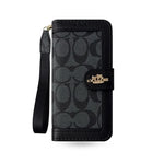 Luxury Monogram Canvas Wallet Case for iPhone 12-18 Pro & Pro Max