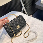 Luxe Quilted Flap Bag with Clear Resin Handle