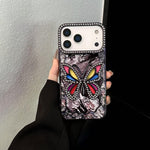 3D Rhinestone Butterfly Case – Sparkling Floral Bling Cover for iPhone