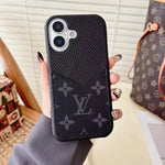 LV Leather Phone Case with Card Slot Case for iPhone 12-18 Pro & Pro Max