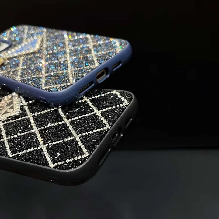Prada Phone Case with Sparkling Rhinestones For iPhone 17/ 16 / 15 / 14