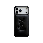 Luxurious YSL Leather Phone Case for iPhone 13-18 Pro & Pro Max