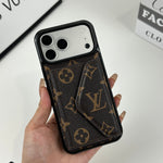 Classic Leather Monogram iPhone Case With Wallet Big Printing