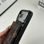 Classic Leather Monogram iPhone Case With Wallet Big Printing