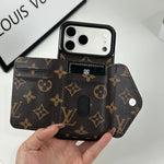 Classic Leather Monogram iPhone Case With Wallet Big Printing