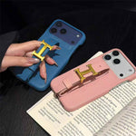 Luxury Leather Hermes Phone Case with Strap