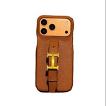 Luxury Leather Hermes Phone Case with Strap