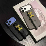 Luxury Leather Hermes Phone Case with Strap