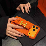 Luxury Leather Hermes Phone Case with Strap