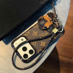 Luxury Monogram Case with Bow Charm & Wrist Lanyard