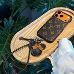 Luxury Monogram Case with Bow Charm & Wrist Lanyard
