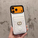 Luxury Quilted Leather Card Holder Case for iPhone 12-17