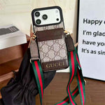 Luxury Louis Vuitton Phone case with card slot for iPhone 12-18