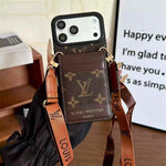 Luxury Louis Vuitton Phone case with card slot for iPhone 12-18