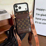 Luxury Louis Vuitton Phone case with card slot for iPhone 12-18