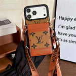 Luxury Louis Vuitton Phone case with card slot for iPhone 12-18