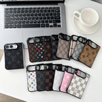 Luxury GG Classic Leather Monogram Case for iPhone Duo