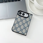 Luxury GG Classic Leather Monogram Case for iPhone Duo