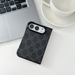 Luxury GG Classic Leather Monogram Case for iPhone Duo