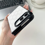 Luxury GG Classic Leather Monogram Case for iPhone Duo