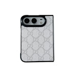 Luxury GG Classic Leather Monogram Case for iPhone Duo
