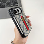 Classic Luxury GG Monogram Canvas Case for iPhone Duo