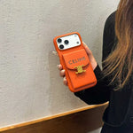 Luxury Leather Case with Makeup Mirror For iPhone 14-17