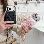 Luxury Leather Crossbody Wallet Case for iPhone 13 - 17 Series