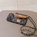 Luxury Monogram Crossbody Phone Bag for iPhone 12-17 Series