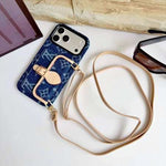 Luxury LV Monogram Case With Strap for iPhone 12-18 Pro & Pro Max