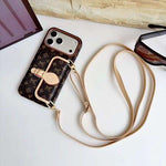 Luxury LV Monogram Case With Strap for iPhone 12-18 Pro & Pro Max