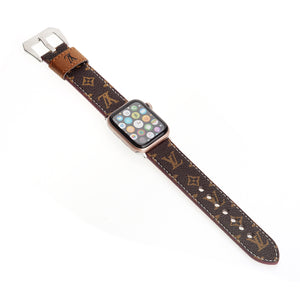 LV LEATHER MONOGRAM CANVAS APPLE WATCH STRAP