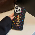 YSL Electroplated Monogram Label Shiny Apple iPhone Case theroxymob