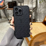 3D LV Monogram Embossed Leather  Case for ipHone 15 series