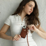 CLASSIC CELINE IPHONE CASE SINGLE CROSSBODY BROWN