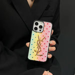 YSL Electroplated Monogram Label Shiny Apple iPhone Case theroxymob