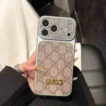Luxury Case With Rhinestone Picture Frame And Snowflake Beaded Wrist Strap For iPhone