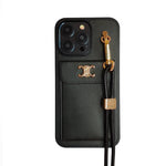 Classic Celine iPhone Case Single Crossbody Black for iPhone 12-18 Pro & Pro Max