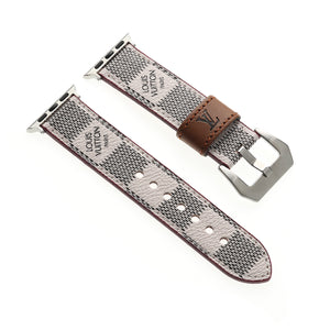 LV LEATHER MONOGRAM CANVAS APPLE WATCH STRAP