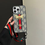 GUCCI 3D CASE FOR IPHONE 16 15 14 WITH A MAIN CORD AND RUBAN