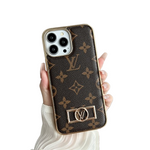 LV MONOGRAM CANVAS LEATHER PREMIUM ELECTROPLATING FOR IPHONE