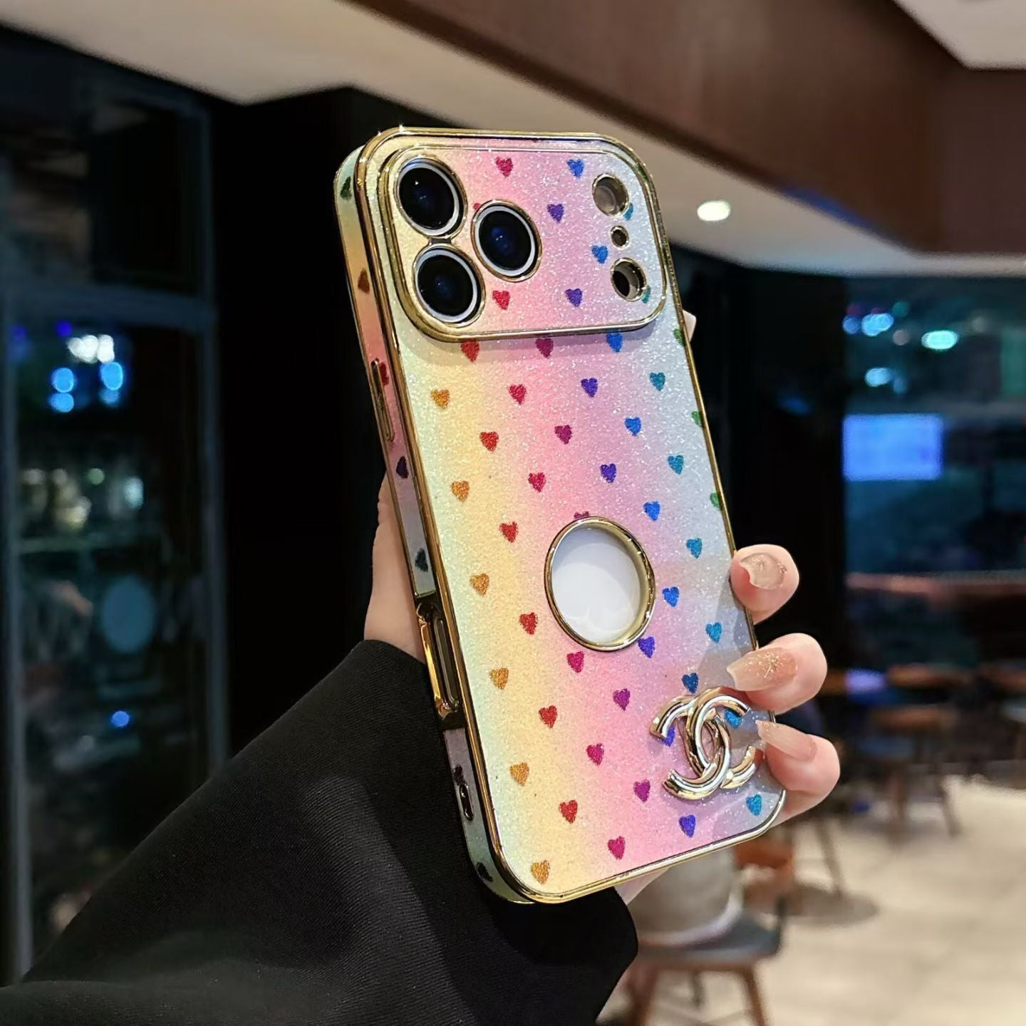 Chanel Style Printed Pattern MagSafe Leather Case for iPhone 12-18