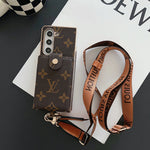 LV LUXURY ELECTROPLATING MONOGRAM CARD HOLDER CROSSBODY SAMSUNG Z FOLD CASE