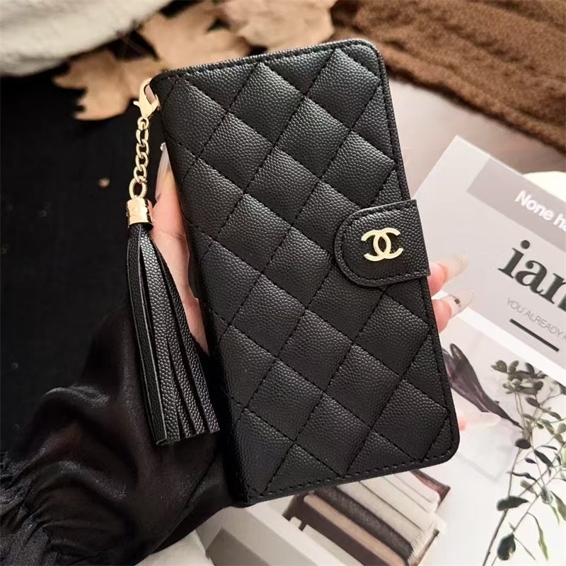 Premium Chanel Leather Wallet Leather Crossbody Bag Apple iPhone Case