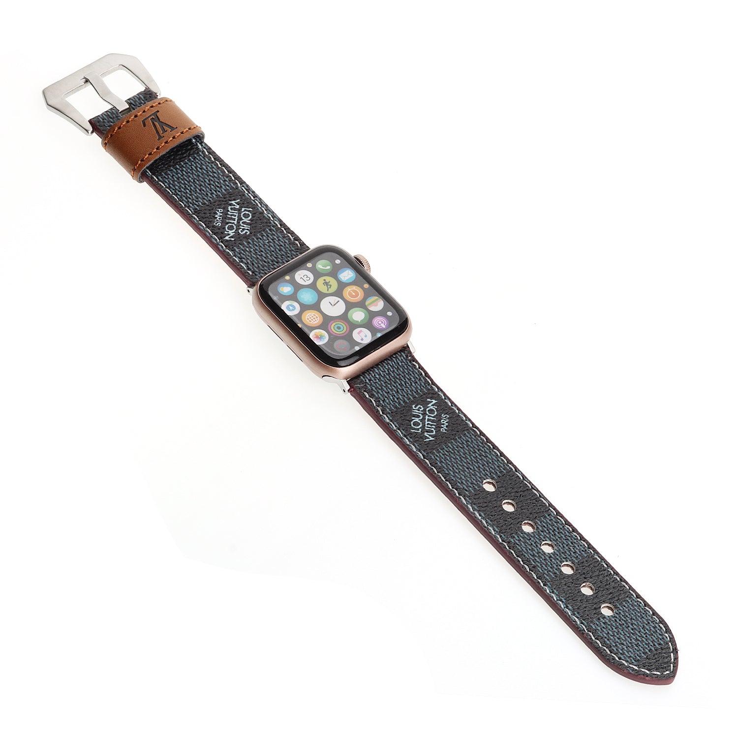 LV LEATHER MONOGRAM CANVAS APPLE WATCH STRAP