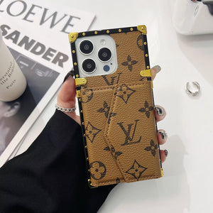 LV CANVAS LEATHER CARD HOLDER MONOGRAM