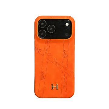 Hermès Style Ultra-Slim Leather Case with H Emblem for iPhone 12