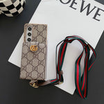 LV LUXURY ELECTROPLATING MONOGRAM CARD HOLDER CROSSBODY SAMSUNG Z FOLD CASE