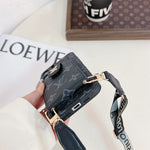 Louis Vuitton Monogram Canvas Leather Button Card Holder Crossbody iPhone Case