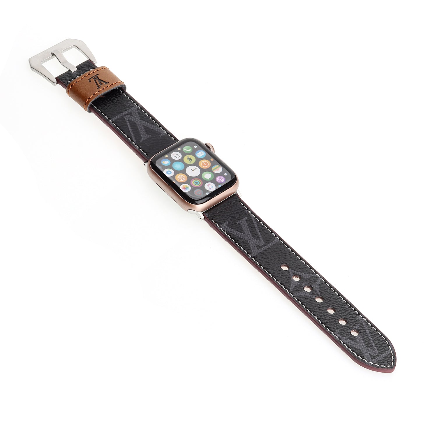 LV LEATHER MONOGRAM CANVAS APPLE WATCH STRAP